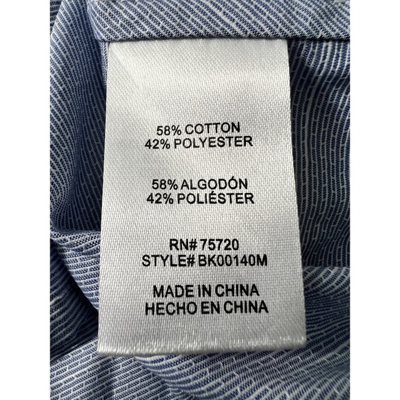 BKE Buckle Men's M Shirt Western Athletic Fit Pearl Snap Blue White‎ Rodeo - Picture 4 of 10